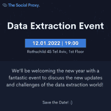 a flyer for a data extraction event is dated 12-01-2022