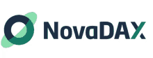 a logo for novadax with a green circle