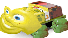 a toy train with a yellow face and the number 1 on it