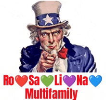 a poster of uncle sam pointing with the words " no sa li na multifamily "