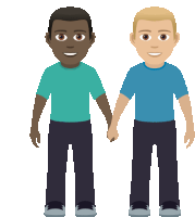 two men are holding hands in a cartoon illustration