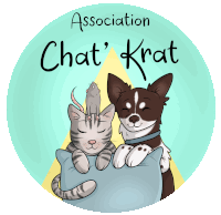 a logo for the association chat ' krat with a cat and dog