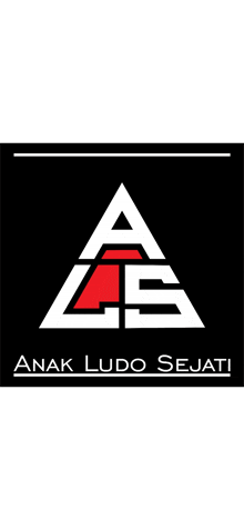 a logo for anak ludo sejati with a triangle in the center