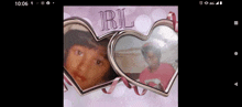 a picture of a girl in a heart shaped frame with the name irl