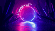 a neon sign that says ' heartbeat ' on it