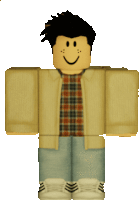 a roblox character is wearing a plaid shirt and a yellow jacket