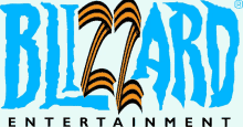 the logo for blizzard entertainment is blue and orange