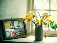 a picture frame with a picture of a microphone and the words " tech your business "