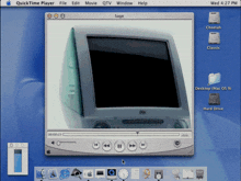 a computer screen with a quicktime player opened