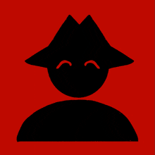 a black silhouette of a man wearing a hat with his eyes closed