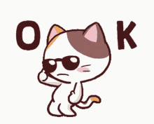 a cartoon cat is wearing sunglasses and giving the thumbs up sign