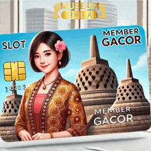 a woman with a flower in her hair is featured on a slot card