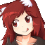 a girl with red hair and cat ears is smiling .