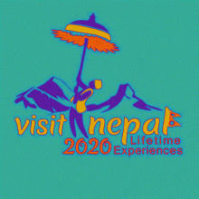 a colorful advertisement for visit nepal lifetime experiences