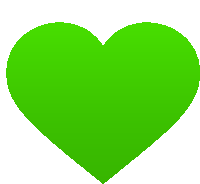 a green heart on a white background with a gradient