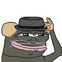 a drawing of a mouse wearing a hat