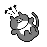 a cartoon cat with stars coming out of its head