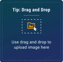 a graphic that says drag and drop on it