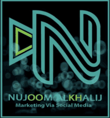 a logo for nujoom alkhalij advertising via social media