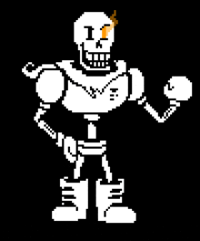 a pixel art drawing of papyrus from undertale .