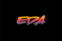 a black background with a colorful eda logo