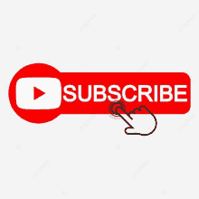 a red youtube subscribe button with a hand pressing it