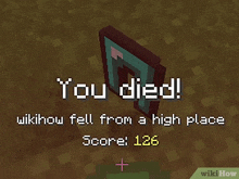 a screenshot of a video game says you died