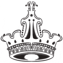 a black and white drawing of a crown on a white background