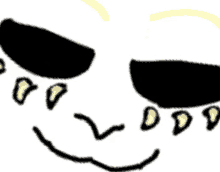 a cartoon drawing of a skeleton 's face with sunglasses on