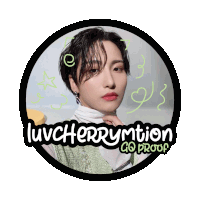 a logo for luvcherrymtion go proof has a picture of a woman