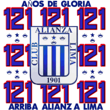 a logo for alianza lima is surrounded by the numbers 121