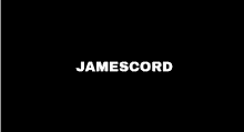 the word jamescord is white on a black background .