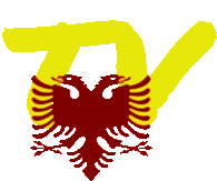 a drawing of a red and yellow eagle with a yellow letter v