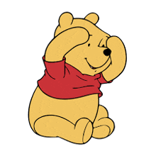 a cartoon of winnie the pooh covering his eyes