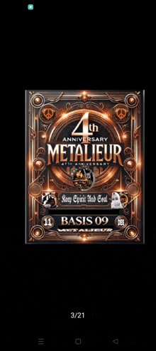 a poster for the 4th anniversary of metaleur basis 09