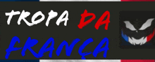 a sign that says tropa da franca with a smiley face