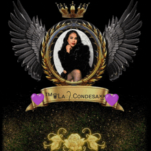 a tm la condesaxx logo with a picture of a woman in the center