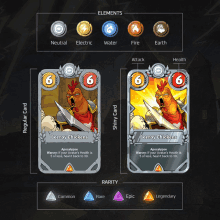 a regular card and a shiny card for leeroy chickens are shown