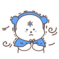 a cartoon drawing of a teddy bear with a blue cape around his neck