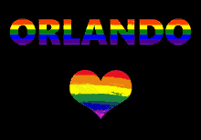 a black background with the word orlando in rainbow colors