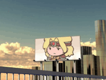 a billboard with a picture of a girl with a crown on her head