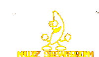 a cartoon drawing of a banana with the word muzz written beneath it