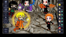 a screenshot of a video game with the name naruto on the top left