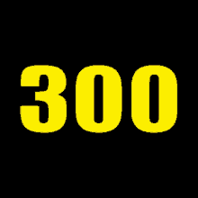 a black background with yellow numbers 300