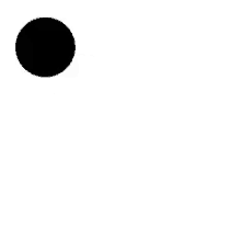 a black circle on a white background is floating in the air .