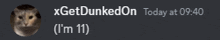 a blurred image of a cat with the words xgetdunkedon today at 9:40 below it