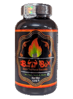 a bottle of booster box with a fire on the label