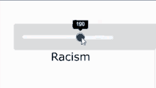 a slider with the word racism at the top