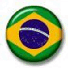 a button with a brazilian flag on it on a white background .