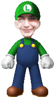 a man is dressed up as luigi from super mario bros